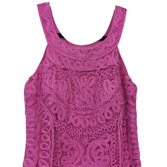 Sue Wong Nocturne Cocktail Sheath Dress Womens 4 Pink Embroidered Sleeveless - Picture 3 of 11